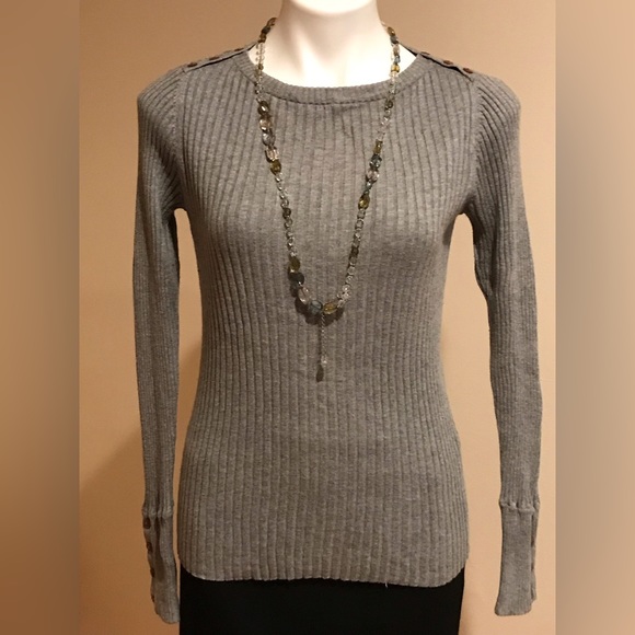 Sonoma Life Styles Gray Long Sleeves And Buttons Jersey Size M - Picture 1 of 9
